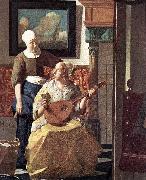 VERMEER VAN DELFT, Jan The Love Letter (detail) kyi oil painting